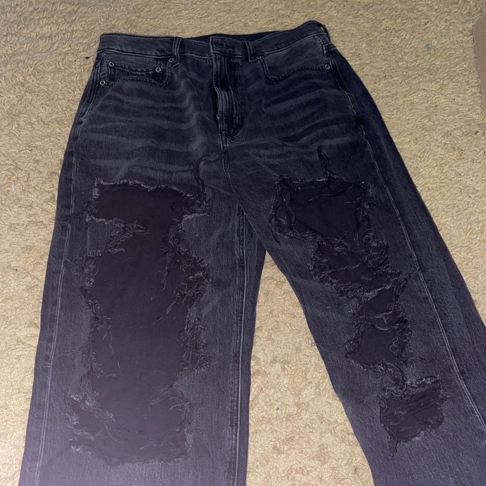AE Ripped Highest Waist Baggy Straight Jean